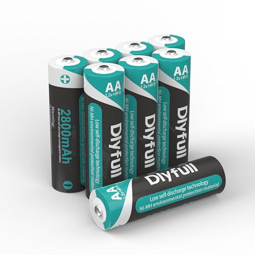8 Pack Rechargeable 2800mAh AA NiMH Batteries