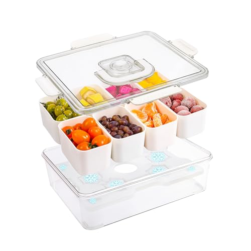 8 Compartment Snackle Box with Ice Pack, Tray