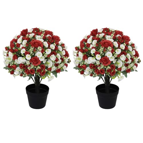 24-Inch Artificial Potted Rose Flowers