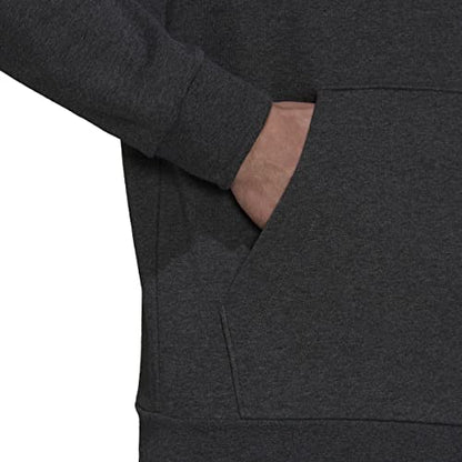 adidas Men's Essentials Fleece Hoodie, Dark Grey Heather/Black, Small