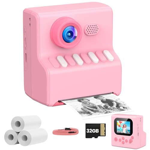 32GB Instant Print Kids Camera, 1080P HD, Gift Toy