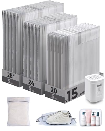 18 Pack BAGSMART Vacuum Compression Bags with Pump