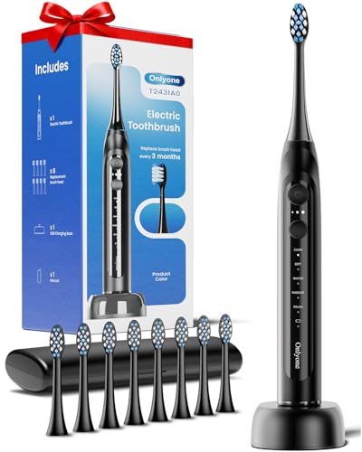 Rechargeable Ultrasonic Electric Toothbrush with 8 Brush Heads