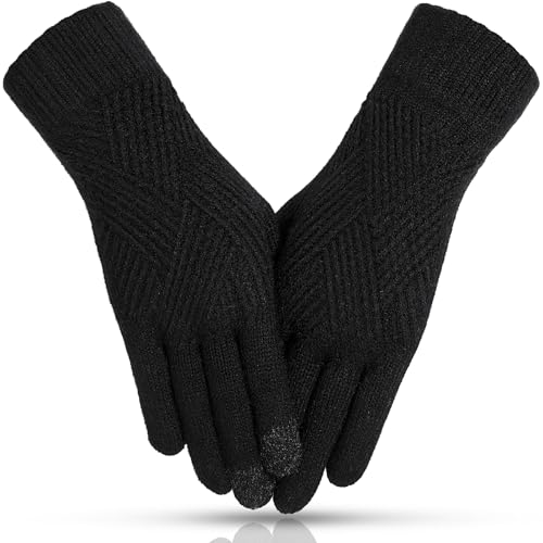 Touchscreen Fleece Lined Winter Knit Gloves