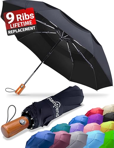 Windproof Travel Umbrella Automatic Open Close Compact Folding