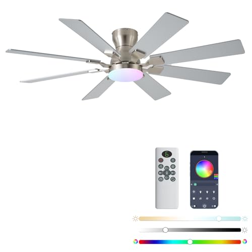 52 Inch Ceiling Fan with Light, Remote, 8 Blades