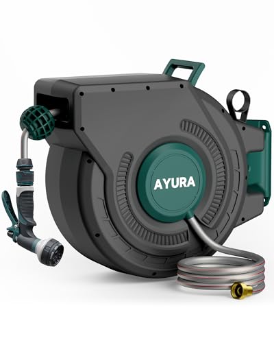 100 ft Retractable Garden Hose Reel, Heavy Duty