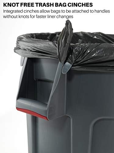 Rubbermaid Commercial Products BRUTE Heavy-Duty Round Trash/Garbage Can, 20-Gallon, Gray, Outdoor Waste Container for Home/Garage/Bathroom/Outdoor/Driveway