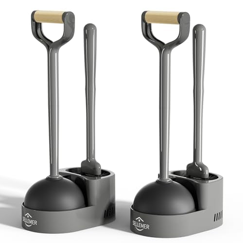 2 Pack Toilet Brush and Plunger Set