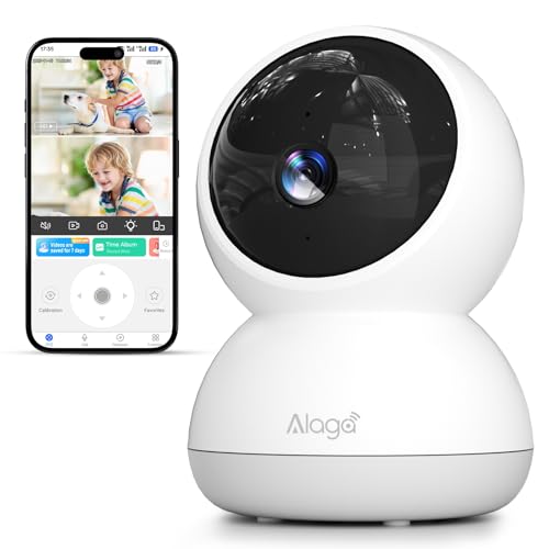 3K Indoor Security Camera, 360° Pan/Tilt, WiFi, App