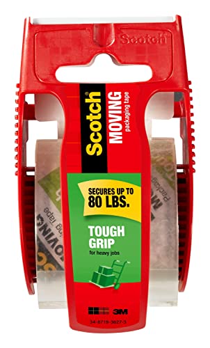 Scotch® Tough Grip Moving Packing Tape, 1.88" x 22.2 Yd., Clear