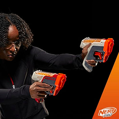 Nerf Pro Gelfire Dual Wield Pack, 2 Blasters, No-Prime Firing, 5000 Gelfire Rounds, 2X 100 Round Integrated Hoppers, 2 Eyewear, Ages 14 & Up