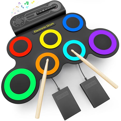 Electric Drum Set Portable Roll Up Practice Kit