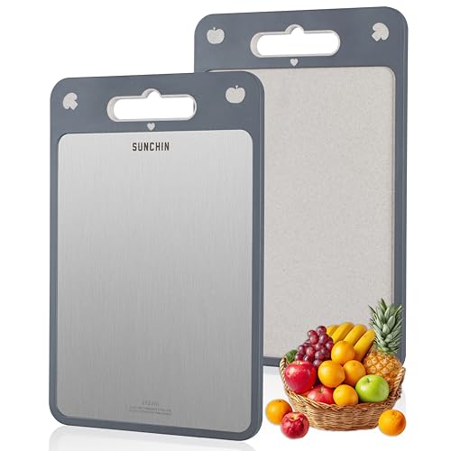 Large Double Sided Stainless Steel Kitchen Cutting Board