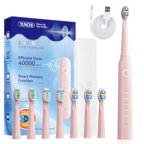 Rechargeable Electric Toothbrush with 8 Brush Heads