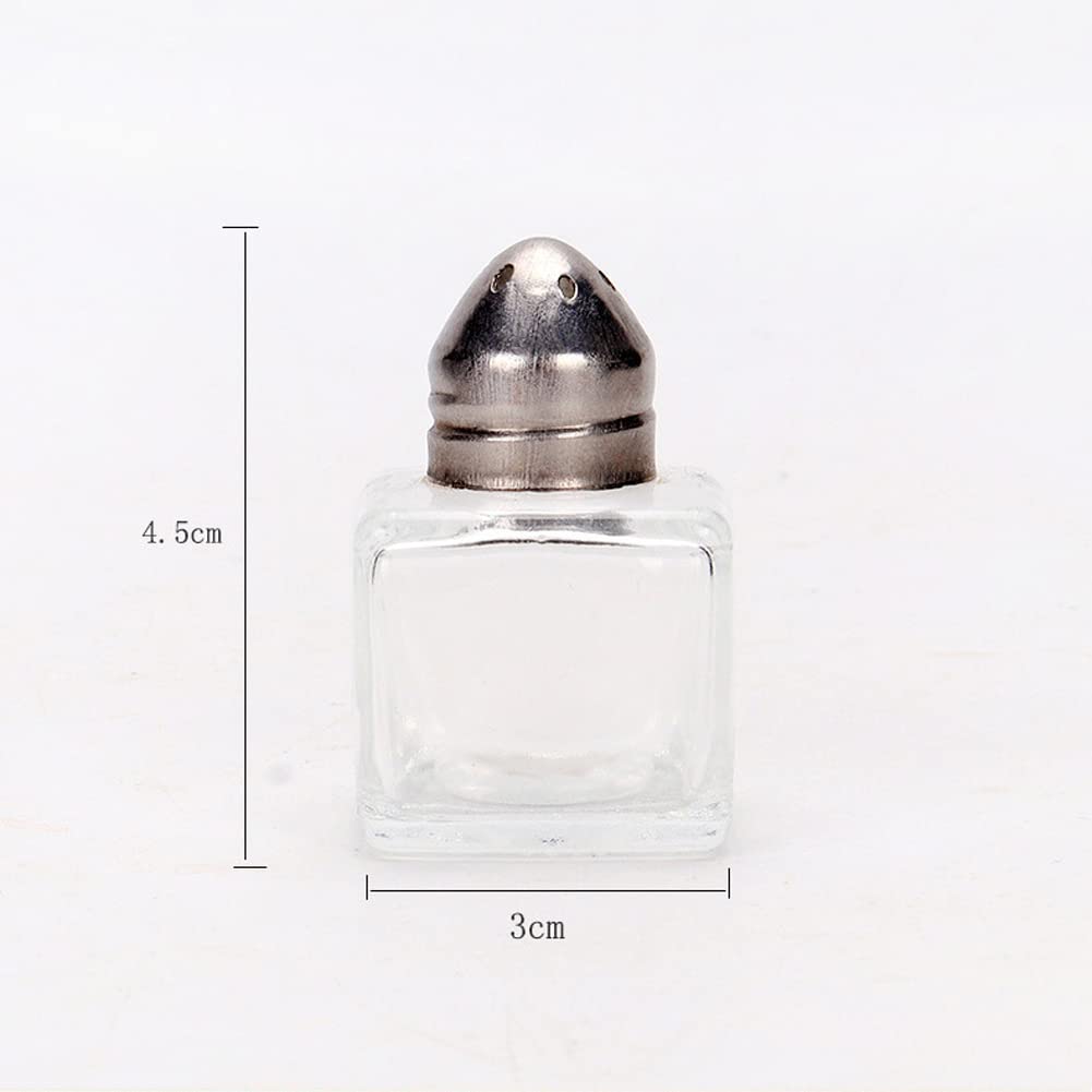 4 Pcs Mini Glass Salt and Pepper Shakers