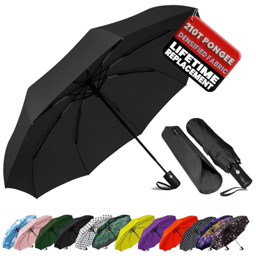 Windproof Auto Open Close Compact Travel Umbrella