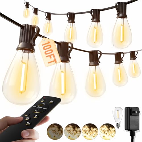 100FT LED Outdoor String Lights with 36 Bulbs
