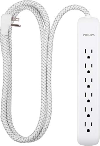 Philips 6 Outlet Surge Protector Power Strip, 6ft Cord