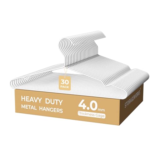 30 Pack Heavy Duty Metal Clothes Hangers