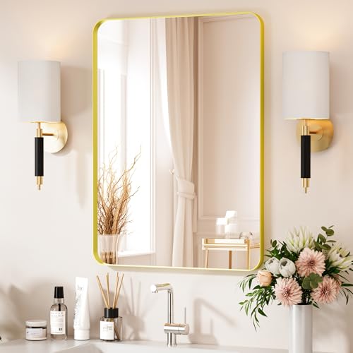 22x30 Inch Bathroom Vanity Wall Mirror, Metal Frame
