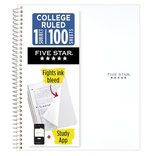 Five Star College Ruled 1 Subject Spiral Notebook
