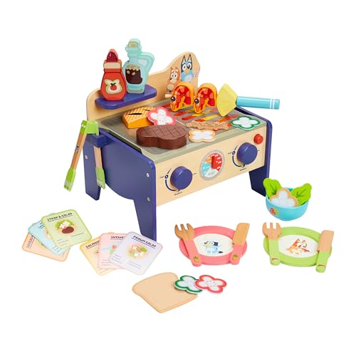 33-Piece Wooden BBQ Grill Play Food Set