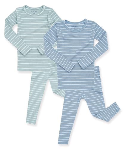 2 Pack Ribbed Stripe Kids Pajama Set