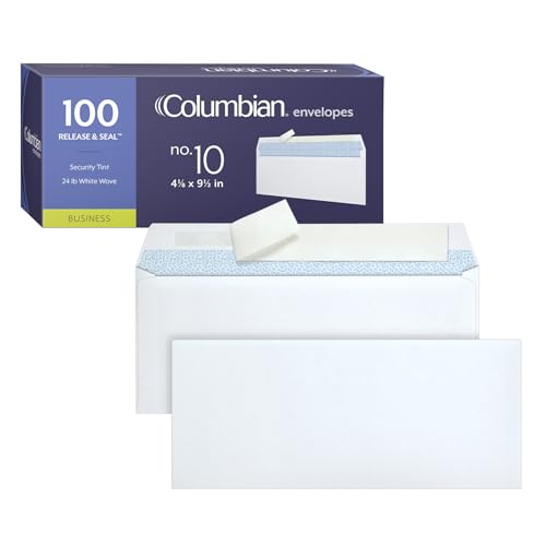 100 Pack Columbian #10 Self-Seal Security Envelopes