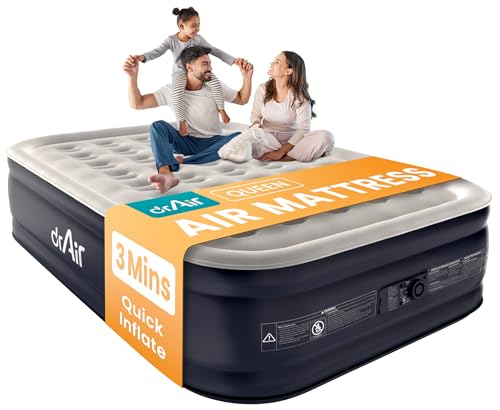 Queen Air Mattress with Built-in Pump, 18-Inch Raised