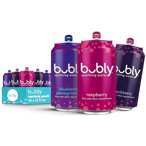 18 Pack Bubly Triple Berry Sparkling Water, 12oz Cans