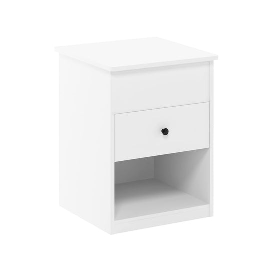 Furinno Lift Top Nightstand in Solid White