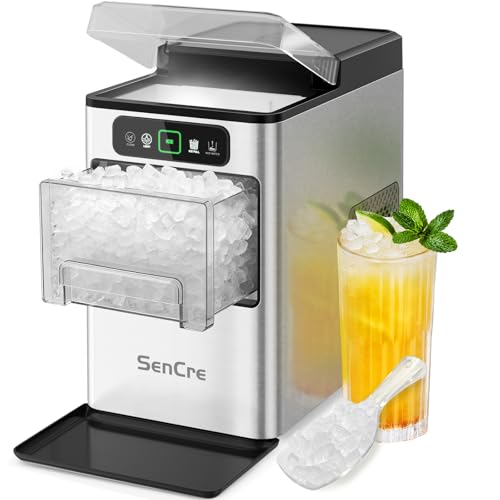 40lb Countertop Nugget Ice Maker Self-Cleaning