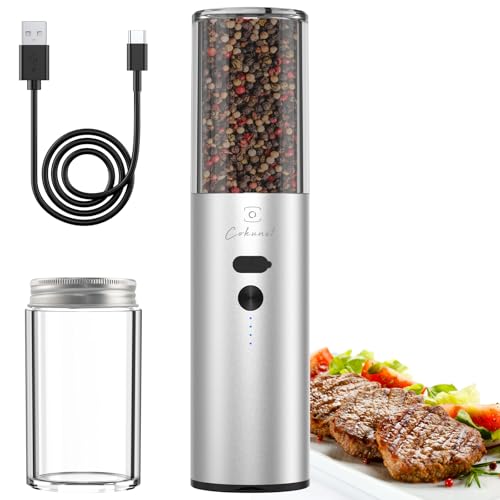 Electric Salt and Pepper Grinder, Rechargeable Automatic Mill
