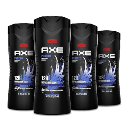 UPDATE: ALIVE AGAIN 🔥 AXE Body Wash Phoenix 4 Count 12h Refreshing Scent Crushed Mint & Rosemary Men's Body Wash with 100% Plant-Based Moisturizers 16 oz