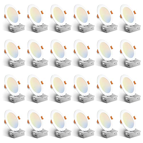 24 Pack Amico 6-Inch 5CCT LED Recessed Lights