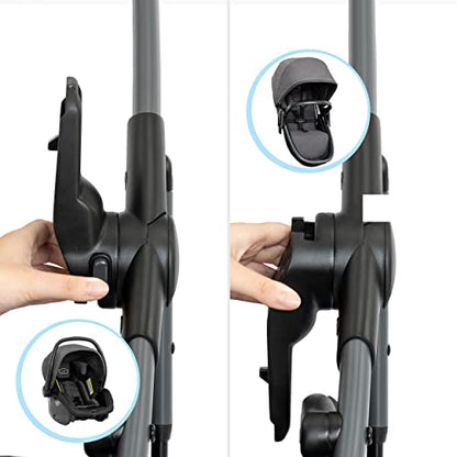 Evenflo Pivot Suite Travel System with LiteMax Infant Car Seat with Anti-Rebound Bar Devon Gray