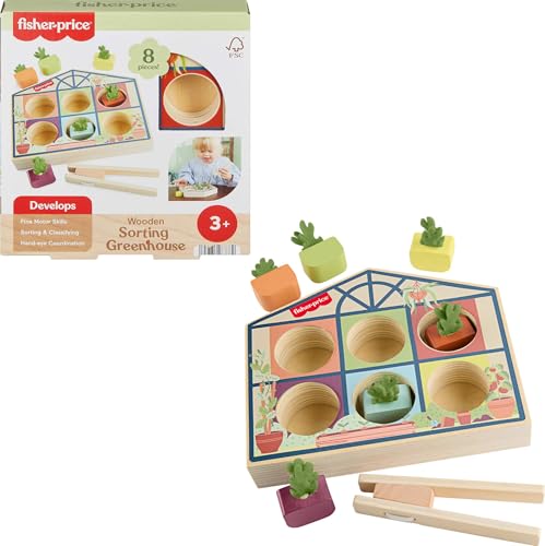Fisher-Price Wooden Preschool Sorting Greenhouse Toy
