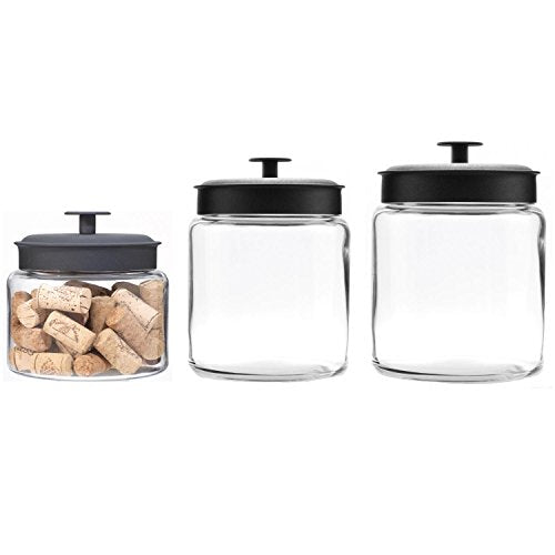 3 Piece Montana Glass Jar Set with Lids