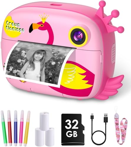 Kids Instant Print Camera, 12MP 1080P Digital Camera