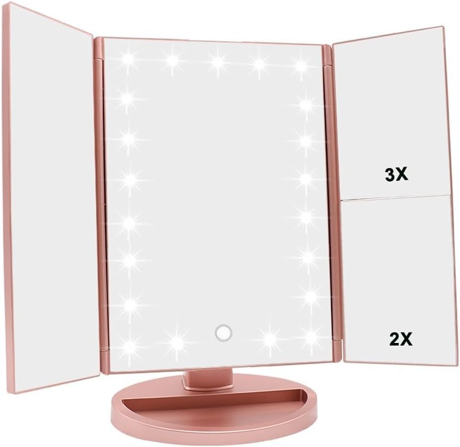 WEILY LED Touch Screen Makeup Mirror with Magnification