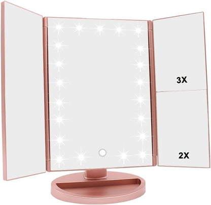 WEILY LED Touch Screen Makeup Mirror with Magnification