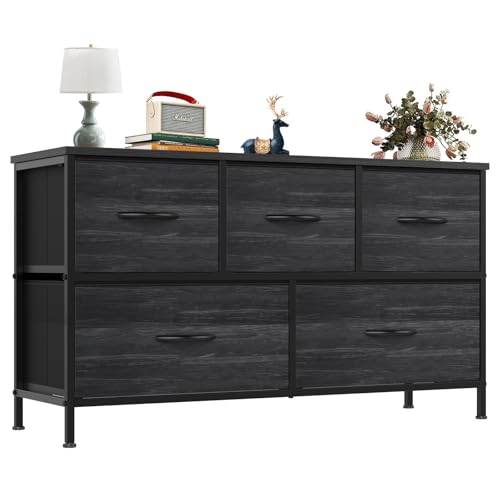 5-Drawer Wide Fabric Bedroom Dresser