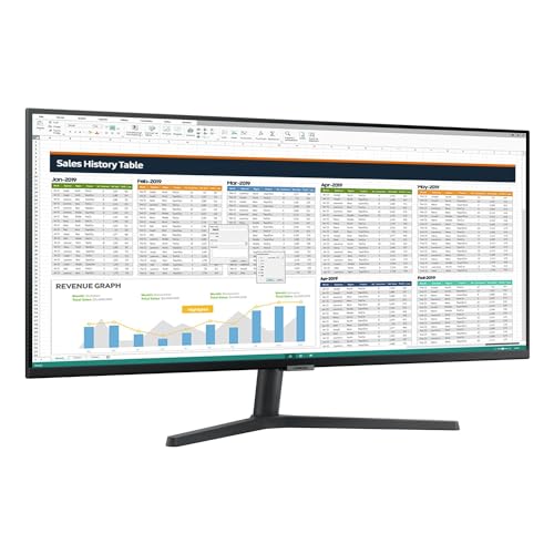 SAMSUNG 34" ViewFinity S50GC Series Ultrawide QHD Monitor, 100Hz, 5ms, HDR10, AMD FreeSync, Eye Care, Borderless Design, PIP, PBP, LS34C50DGANXZA, 2023, Black