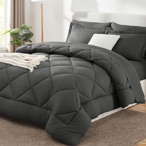 CozyLux Queen 7-Piece All-Season Comforter Set