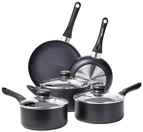 Amazon Basics 8-Piece Nonstick Pots and Pans Set