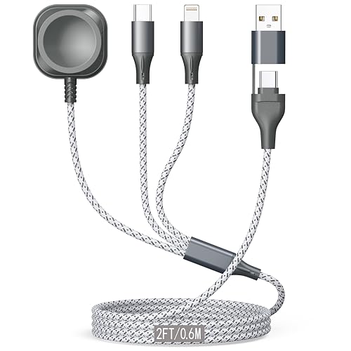 3-in-1 USB Charging Cable for iPhone and Apple Watch