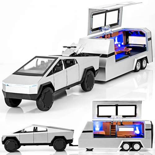 1/32 Diecast Truck and Trailer Toy Set for Boys