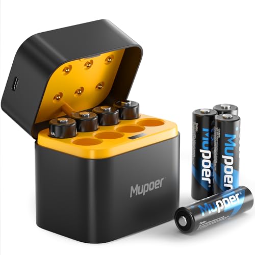 8 Pack Rechargeable 1.5V AA Lithium Batteries with Charger