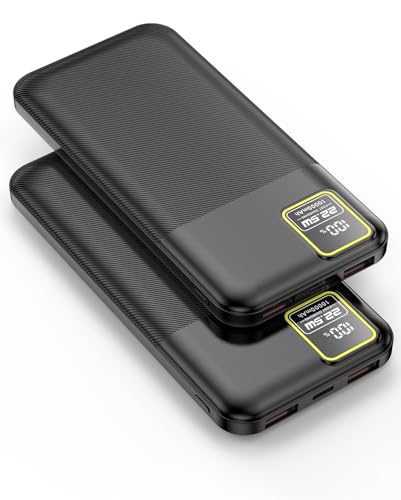 2 Pack 10000mAh Portable Charger Power Bank 22.5W